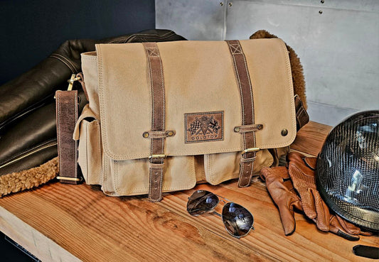 Canvas Crossbody Satchel - Sahara & Tobacco